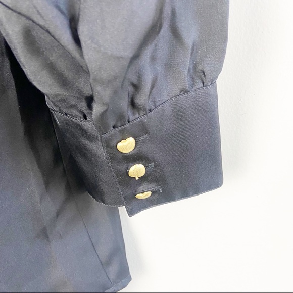 Juicy Couture Black Silk Off-Shoulder Blouse - Picture 4 of 6